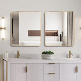 Gold 30 "x36" Rectangular Bathroom Wall Mirror W2203P310396