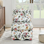 ZUN Flannel single dining chair with soft seat cushion and backrest, no armrests, matching pillow can be W487P228749