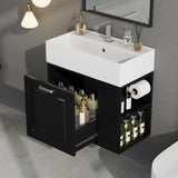 21.8 inch Bathroom Vanity with Sink, Wall Mounted Floating Cabinet, One big Drawer, Adjustable N759P292550B