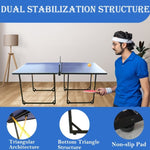 ZUN 6ft Mid-Size Table Tennis Table Foldable & Portable Ping Pong Table Set for Indoor & Outdoor Games 31727220