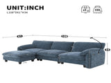 108" Modular Sectional Sofa, L-Shape with 31.5" Extra-Wide Seat Cushion, USB and Type-C Charger, 51914423