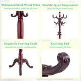 Walnut Colored Solid Wood Hanger, Modern And Simple Coat And Hat Rack, Resin Stainless Steel W1151P276809