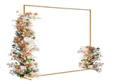 200*50*200cm Wedding Iron Art Flat Top With Water Bag Door Frame Shape Iron Arch Golden 99932445