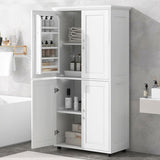 Tall and Wide Bathroom Floor Storage Cabinet, Bathroom Storage Unit, Freestanding Cabinet with 4 WF323345AAK