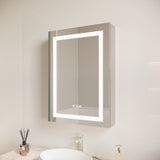 ZUN 26x20 inch Bathroom Medicine Cabinet with LED Mirror, Anti-Fog, Waterproof, 3000K~6000K Single Door W1738100833