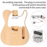 ZUN DIY 6 String TL Style Electric Guitar Kits with Mahogany Body, Maple Neck and Accessories 29212216