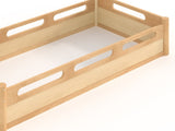 Twin Size Floor Platform Bed with Full-length Guardrails, Low Profile Twin Bed Frame, No Box Spring W1580P438791