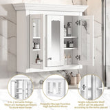 35" Bathroom Medicine Cabinet with Mirror, 5 Closed & Adjustable Shelves, Bathroom Wall Mounted N710P264306K