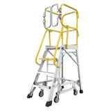 4 Step 375lbs Aluminum Rolling Platform Ladder W2529P251565