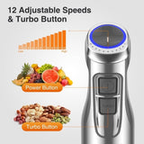 ZUN KOIOS 1100W Immersion Hand Blender, Stainless Steel Stick Blender with 12-Speed & Turbo Mode, 5-in-1 25753614