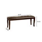 ZUN Transitional Dining Room 1pc Bench only Dark Cherry / Espresso Padded Leatherette Seat Solidwood B011P208964