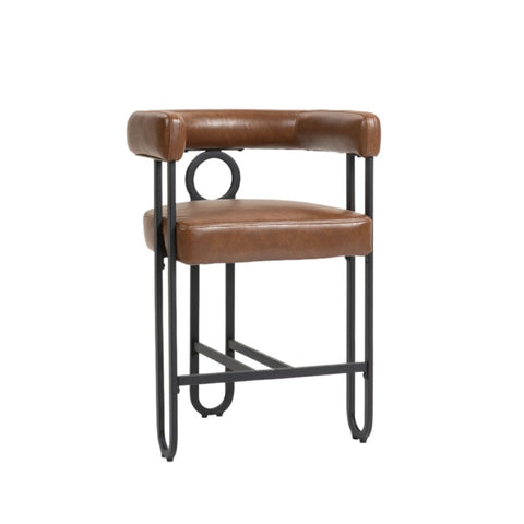 ZUN House Hold Bar Set of 1, Modern Bar Stool with Back, Black Metal Frames, Upholstered Bar W1588P207629