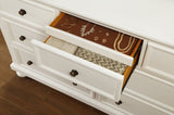 ZUN Transitional White Finish Dresser of 7 Drawers Jewelry Tray Traditional Design Bedroom Wooden B011P143960