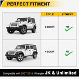 Front & Rear Fender Flares Compatible with 2007-2017 Jeep Wrangler JK JKU, Off-Road Wheel Flares W2801P235722