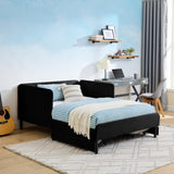 Full Size Upholstered Platform Bed Frame with 2 Storage Drawers, Adjustable Velvet Sofa Bed, Black W1413P298912