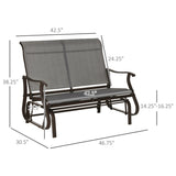 2-Person Outdoor Glider Bench,Patio Glider Loveseat Chair with Powder Coated Steel Frame,2 Seats W2225142508