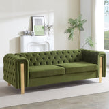 Mirod Comfy 3-seat Sofa with Tufted Back and Arm, Modern Metal Legs for Living Room N760P241405C