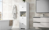 ZUN Tall Bathroom Cabinet with Four Doors, Large Storage Space Open Shelve, Upper Storage Cabinet, White N725P188459K