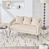 53.7"Modern Upholstered Velvet Open Back Loveseat Settee with 3 Pillows, Small Comfy Sofa 2-Seater W3118P312817