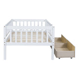 Twin Size Daybed Wood Bed with Two Drawers , White WF301864AAK