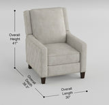 Modern Home Furniture Reclining Chair 1pc Sand-Color Textured Fabric Upholstered Nailhead Trim Solid B011P190690