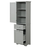 ZUN Tall Bathroom Storage Cabinet, Storage Cabinet with Two Different Size Drawers and Adjustable Shelf, 77184411