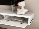 Floating TV Stand,Wall Mounted TV Shelf with Led Lights & Power Outlet,Fluted TV Cabinet for tv W1321P462640