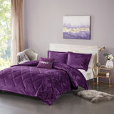 Twin/Twin XL Velvet Comforter Set with Throw Pillow B03595929
