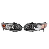 ZUN 2pcs Front Left Right Headlights for Honda Civic 2006-2011 2dr Coupe Models Only Black 91407748