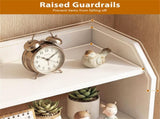 3-Tier Desktop Storage Shelf, Raised Guardrail Anti-Fall Tabletop Organizer for Home Office 56877788