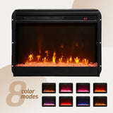 Ellington 70"W Gray Walnut Finish Fireplace TV Stand Console with Heater, LED Light, Cabinets, B061P352459