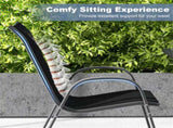 Black 2 Pack Stackable Patio Dining Chairs, Ergonomic Steel Frame Breathable Fabric Outdoor Chairs 20857821
