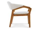 Indoor Dining Chair Set of 2, Beige Chenille Upholstered Armchair with Sturdy Frame, 300lbs N779P370761B