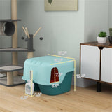 ZUN Fully Enclosed Cat Litter Box/Cat Litter Box 12157906