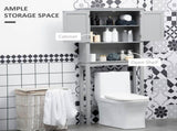 Double Door Over the Toilet Cabinet, Modern Bathroom Storage Organizer with Adjustable Inner Shelf & 23800687