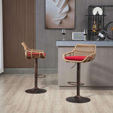 COOLMORE Modern Swivel Bar Stools Set of 2 Adjustable Counter Height Chairs with Footrest for W39594820