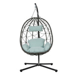 ZUN Egg Chair Stand Indoor Outdoor Swing Chair Patio Wicker Hanging Egg Chair Hanging Basket Chair 21430320