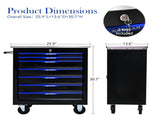 7 DRAWERS MULTIFUNCTIONAL TOOL CART WITH WHEELS-BLACKBLUE W1102P182238