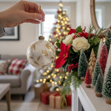 6PCS Set 3.9" Christmas Glass Ball Ornaments Hanging Decorations for Holiday Tree Party Baubles FBA 71096669