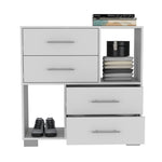 ZUN Sunflower Dresser, Four Drawers, Two Open Shelves B128P148975