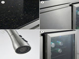 Sink and Fridge Combo for Outdoor Kitchen, 70L Refrigerator and Sink with Pull-Down Faucet, Brushed W3867P571597