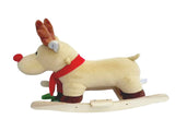 Kids Ride-On Rocking Horse Toy with Lullaby Song,Moose Rocking Toy with Hand Puppets and Safety Belt 43804255