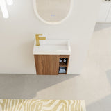 20'' Floating Wall-Mounted Bathroom Vanity with White Resin Sink & Soft-Close Cabinet Door W999P143199
