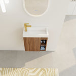 ZUN 20'' Floating Wall-Mounted Bathroom Vanity with White Resin Sink & Soft-Close Cabinet Door W999P143199