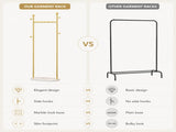 Clothing Rack, Golden Metal Freestanding Heavy Duty Clothes Rack with Marble Pattern Sintered Stone 04321713