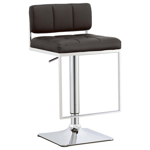 ZUN Black and Chrome Adjustable Bar Stool B062P153510