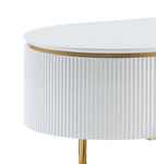 ZUN ACME Daveigh Coffee Table, White High Gloss & Gold Finish LV02464