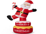6FT Rotating Standing Santa Inflatable, 4 LED Lights, 210D Polyester Christmas Decor, US Plug 34939644