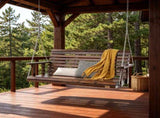 4.5 ft Wooden Porch Swing, 880 lbs Load Capacity, Heavy Duty Patio Bench with Hanging Chains, 86925308