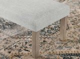 Zelalle Upholstered Bench, Light Gray Fabric with Rubberwood Legs T2574P507059